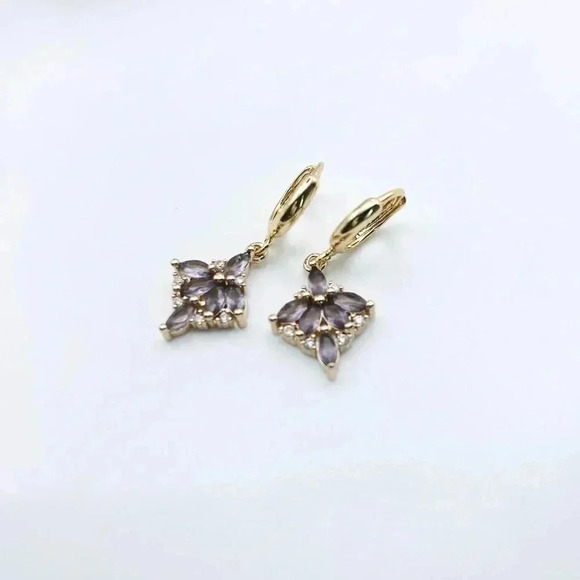 Drop Leaves Earrings Gold Plated - Picture 2 of 5